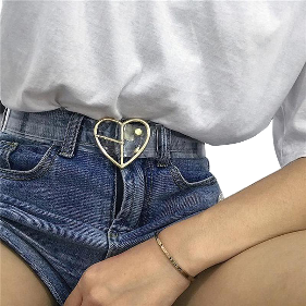 Cute Transparent Heart Buckle Belt