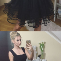 Cute Square Neck Tulle Short Homecoming Dress,Little Black Dress  - Thumbnail 1