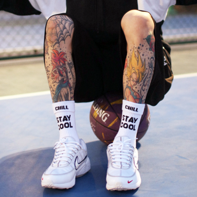 "stay cool" socks white - Thumbnail 4