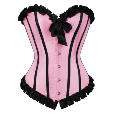 Sexy victorian floral lace corset top with bow