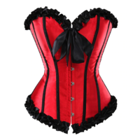 Sexy Victorian Floral Lace Corset Top with bow - Thumbnail 1