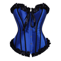 Sexy Victorian Floral Lace Corset Top with bow - Thumbnail 2