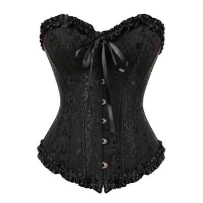 Lace up sexy floral bustier corset 