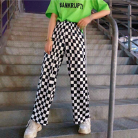 Vintage Checker Straight Trousers - Thumbnail 1