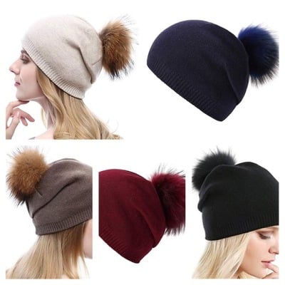 Faux fur pom beanie-tde - Thumbnail 4