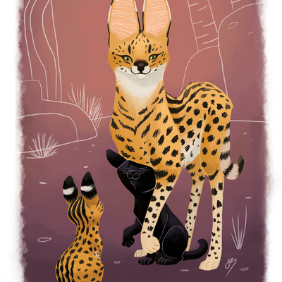 Serval family print - Thumbnail 4