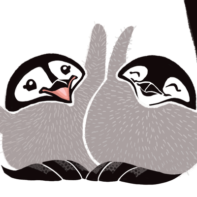 Penguin love print