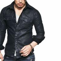 Men's Real Lambskin Genuine Leather Shirt Stylish Biker Shirt for men's1 - Thumbnail 1