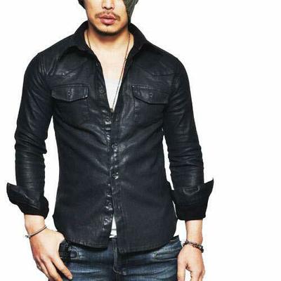 Men's real lambskin genuine leather shirt stylish biker shirt for men's1 - Thumbnail 2