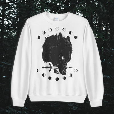 Moon Wolf - White Sweatshirt
