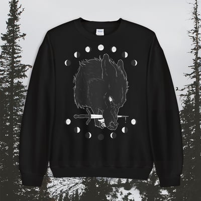 Moon wolf - black sweatshirt