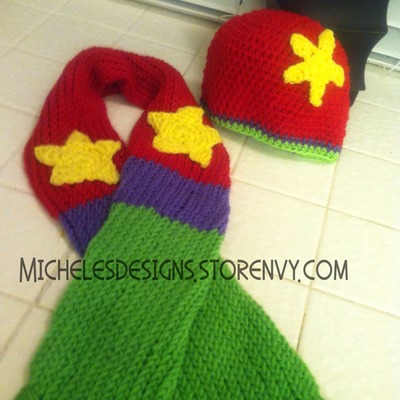 Little mermaid inspired scarf and beanie toddler size