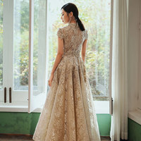 Gorgeous lace high low prom dress party dress - Thumbnail 4