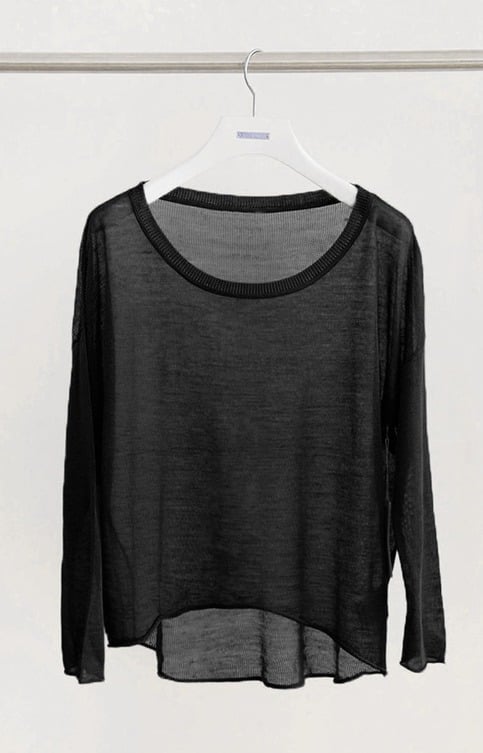 Sheer Scoop Neck T-Shirt