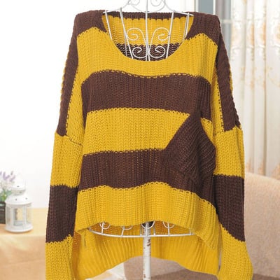 Long sleeve stripe side pocket sweater