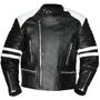 New Handmade Men's Black And White Biker Genuine Leather Jacket-1