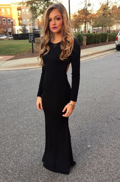 Elegant Mermaid Long Sleeves Black Prom Dresses, Evening Dresses