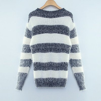 Long sleeve stripe warm sweater 