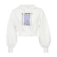 Cute and Psycho Printed Hoodies Top - Thumbnail 2
