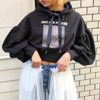 Cute and Psycho Printed Hoodies Top - Thumbnail 3