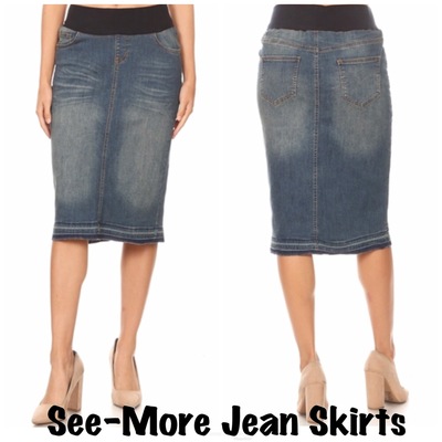 MATERNITY MID LENGTH DENIM SKIRT