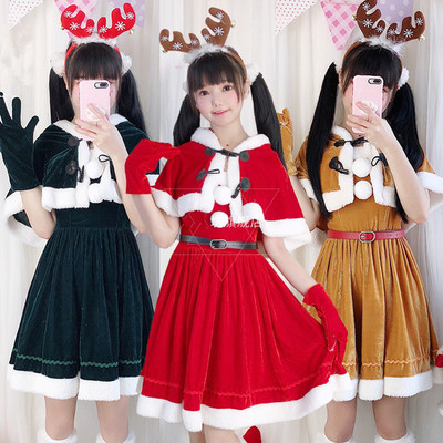 Christmas cos costume Christmas cape dress cape cloak