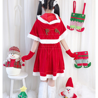 Christmas cos costume Christmas cape dress cape cloak - Thumbnail 2