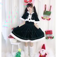 Christmas cos costume Christmas cape dress cape cloak - Thumbnail 3