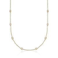 BEZEL SET CHAIN 14 GOLD VERMIL CZ - Thumbnail 1