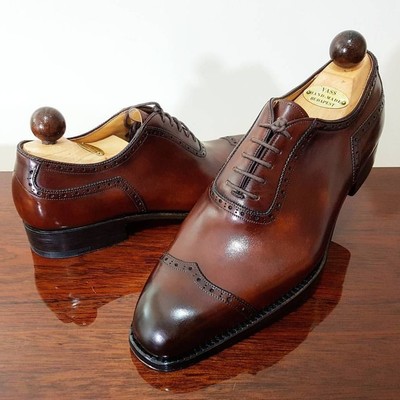 Handmade brown stylish leather lace up shoes for men's - Thumbnail 2