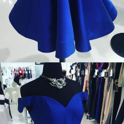 Cute short royal blue homecoming dress, party gown  - Thumbnail 5