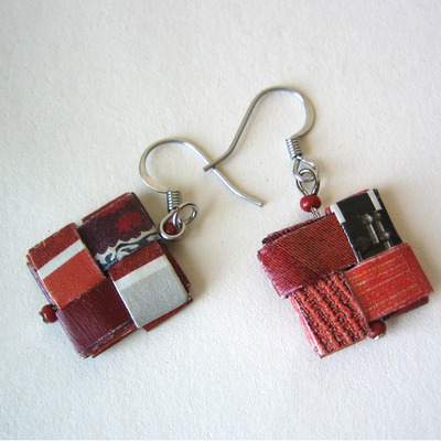 Earrings - red & eco