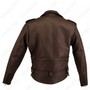 NEW MEN'S BRANDO STYLE BROWN BIKER LEATHER JACKET FOR MEN'S-2
