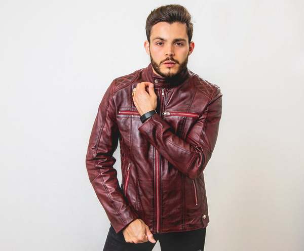 Handmade Biker Leather Jacket, Cafe Racer Jacket, Motorcycle Jacket, Lambskin Leather Jacket, Biker Style Leather Jacket