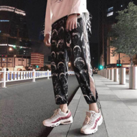 Loose Harajuku Printed Elastic Waist Pants - Thumbnail 2