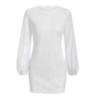 Elegant Silver Sequined Party Dress - Thumbnail 3