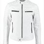 Man White biker jacket, Men's leather jacket, White Leather jackets for men-2