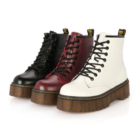 Ladies Work Platform Ankle Boots for Women Flat Thick Heel Tactical Military Winter Combat Booties G-2989 - Thumbnail 2