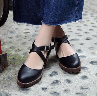  Criss-cross Strape Heeled Shoes G-2991