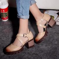  Criss-cross Strape Heeled Shoes G-2991 - Thumbnail 2