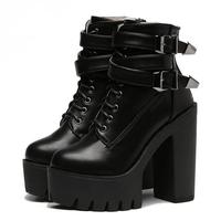 90s Gothic Grunge Platform Boots G-2992 - Thumbnail 1