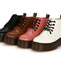 New Lace Up Martin Boots. Three Colors Available G-2998 - Thumbnail 3
