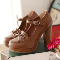 Cute Mid Heel Bow Shoes. Three Colors Available G-3000 - Thumbnail 1