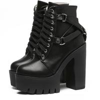  90s Gothic Platform Strap Boots G-3004 - Thumbnail 1