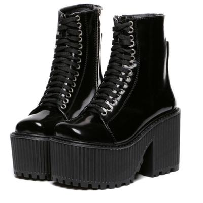 90s patent goth platform boots g-3005