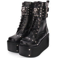 Custom Made Platform Black Boots Available G-3006 - Thumbnail 2
