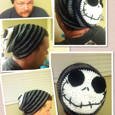 Jack skellington inspired floppy beanie
