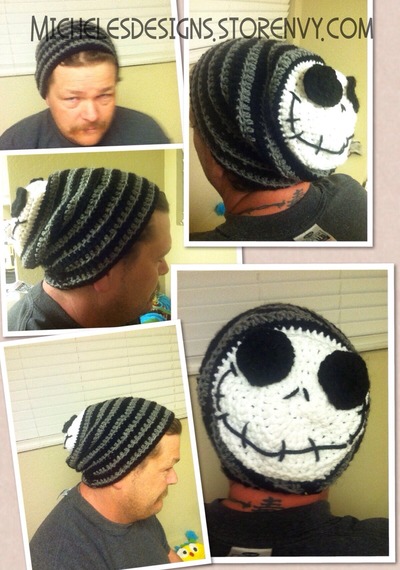 Jack Skellington Inspired floppy beanie