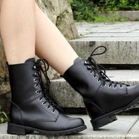 Natural Learher Unisex Martin Motorcycle Anklet Boots G-3009 - Thumbnail 4