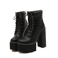 Pop Style High Heel Ankle Boots G-3010 - Thumbnail 2